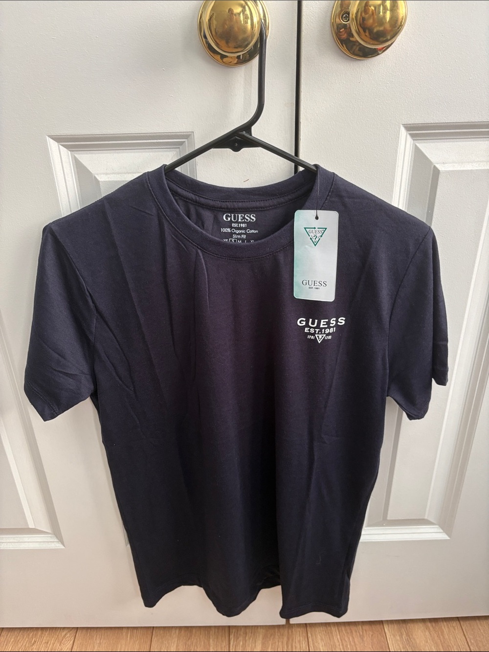 GUESS Men's Navy Short-Sleeve Logo Tee